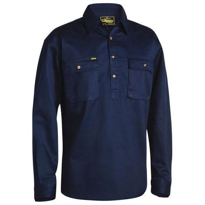 BISLEY CLOSED FRONT COTTON DRILL SHIRT - BSC6433