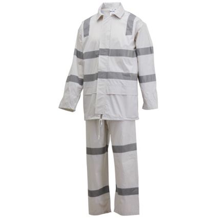 Master RTA Night White Rain Jacket and Pant set - 7PRST512