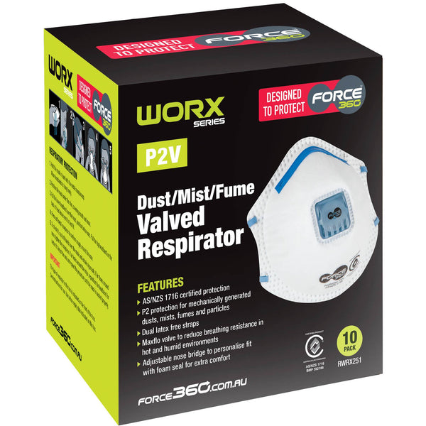 Force 360 P2V Disposable Respirator - RWRX251 - Essential Trade Wear