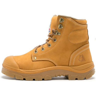 Steel Blue Argyle Lace Up Boot with Zip and Bump Cap - 332152