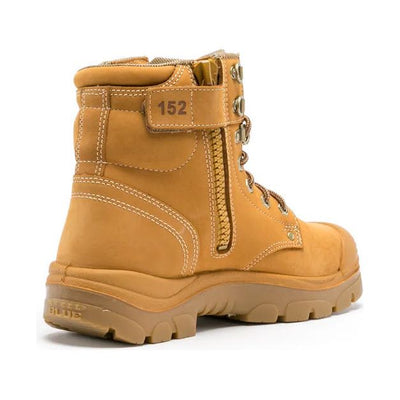 Steel Blue Argyle Lace Up Boot with Zip and Bump Cap - 332152