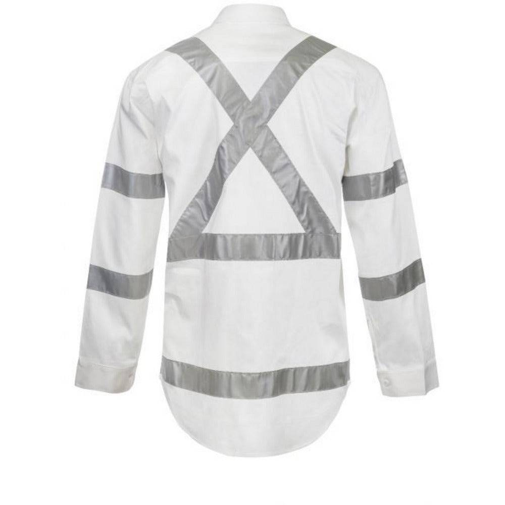 Work Craft Hi Vis X-Back Night Works Long Sleeve Shirt - WS3222