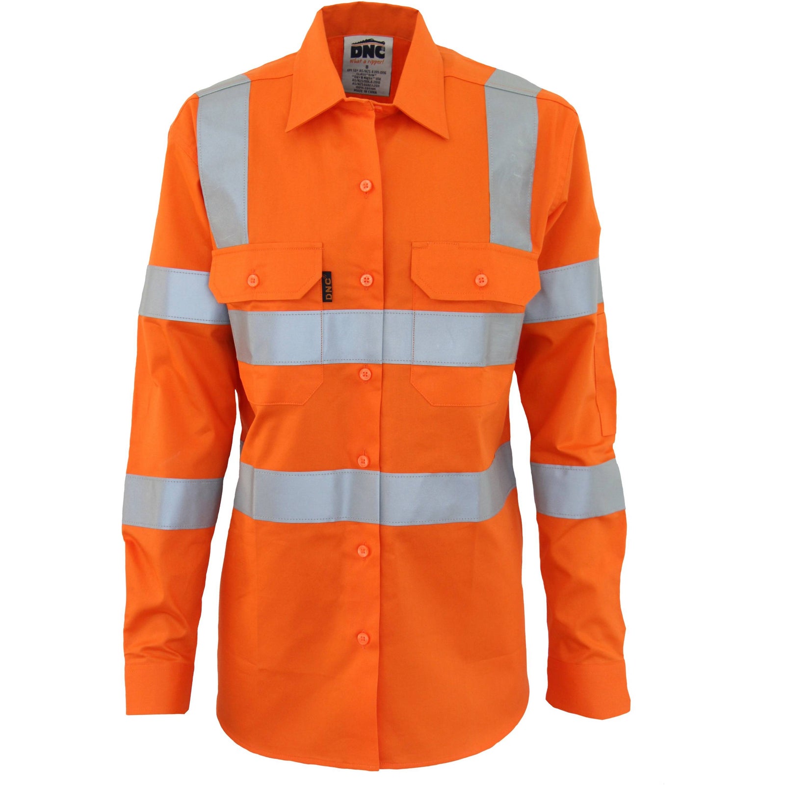 DNC Ladies Hi Vis Vic Rail Cotton Shirt - 3742