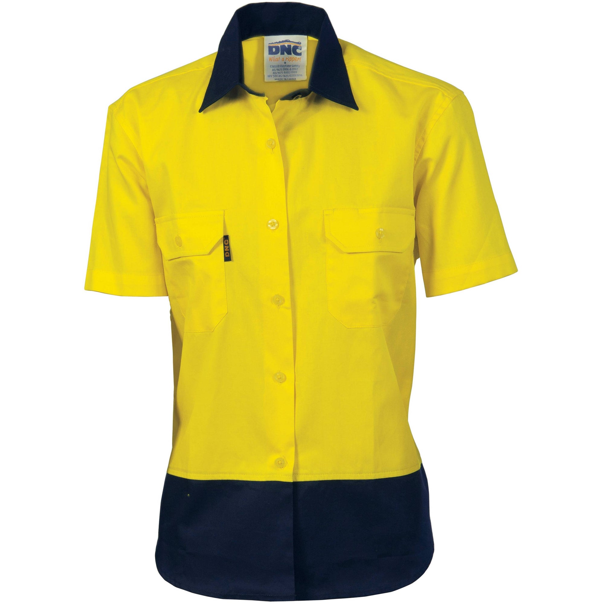 DNC Ladies Hi Vis 2 Tone Cool Breeze Cotton Shirt - 3939