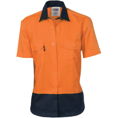 DNC Ladies Hi Vis 2 Tone Cool Breeze Cotton Shirt - 3939