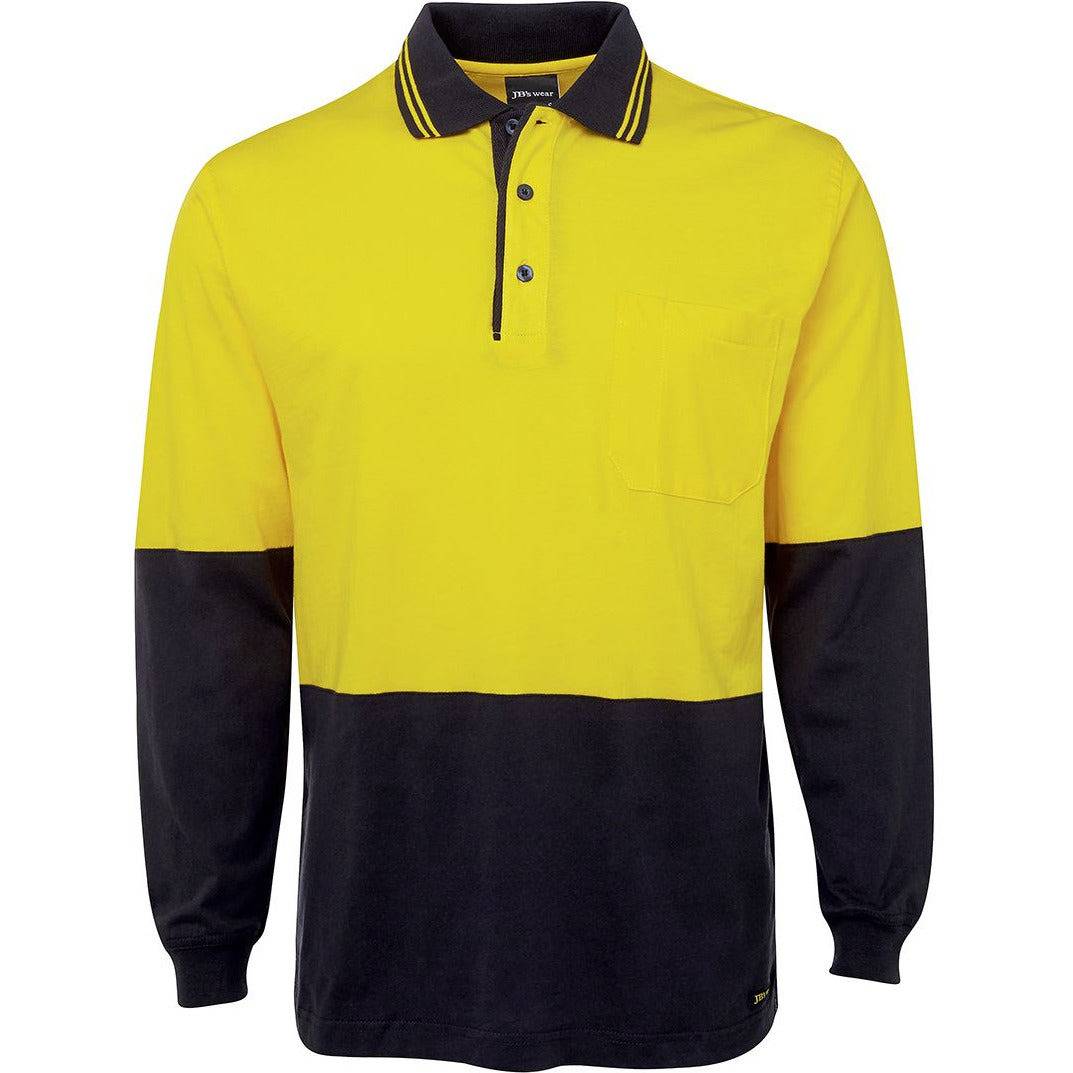 JB's HI VIS L/S COTTON POLO - 6CPHL