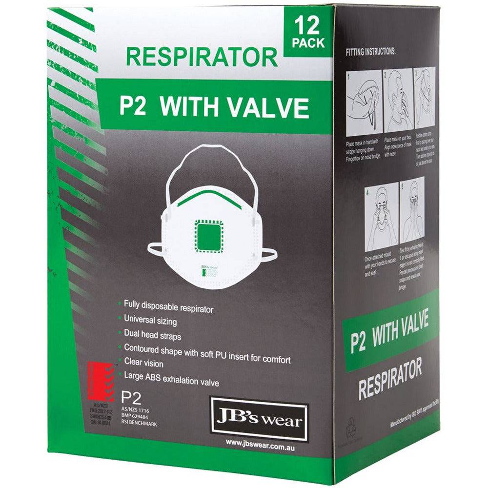JB's P2 RESPIRATOR WITH VALVE (12PC) - 8C150