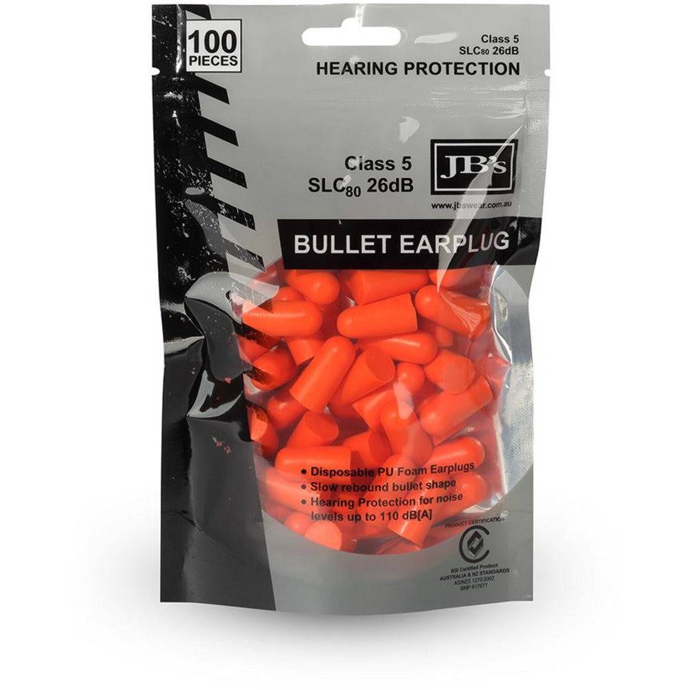 JB's BULLET SHAPED EARPLUG (100 PIECES) - 8P040