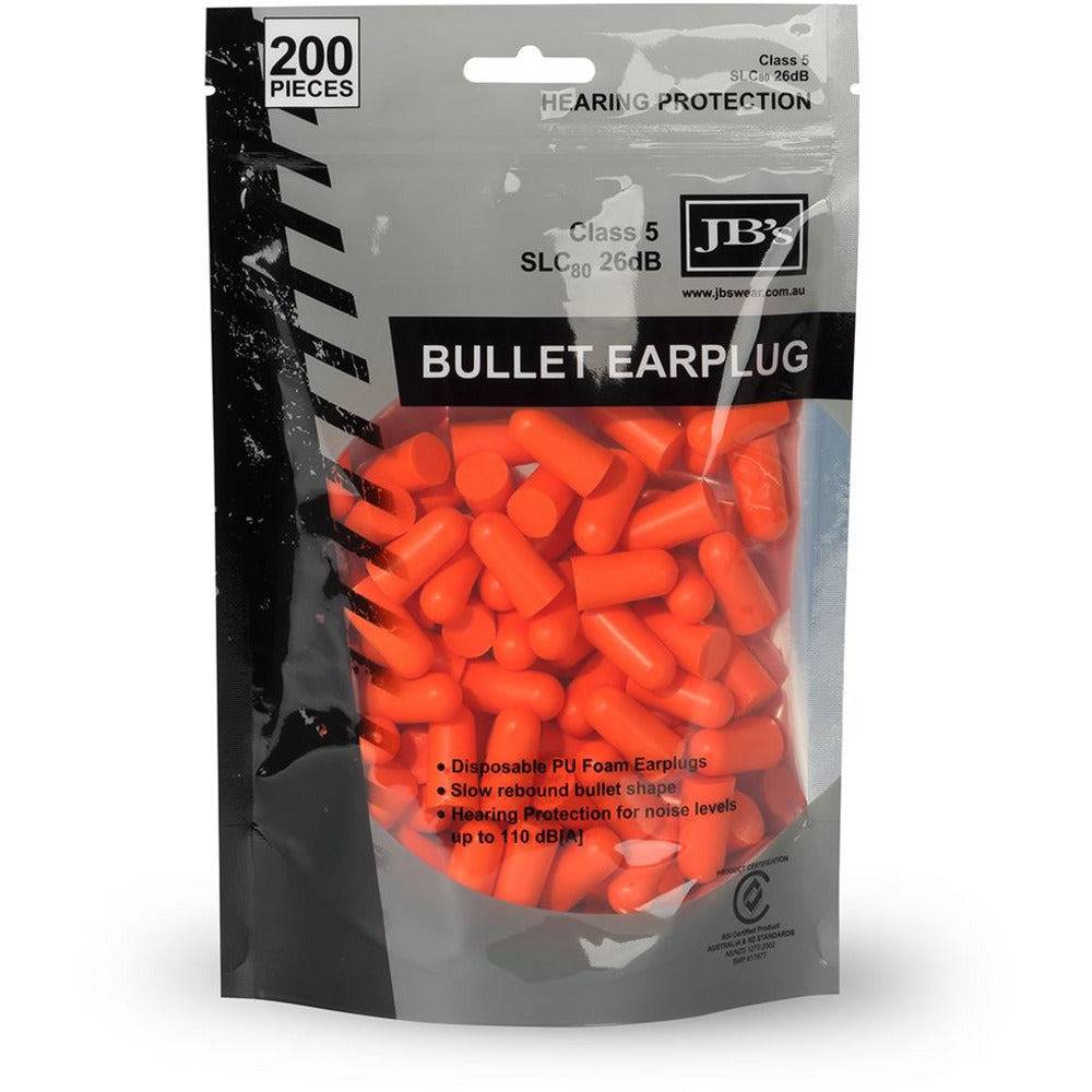 JB'S BULLET SHAPED EARPLUG (200 PIECES) 8P045