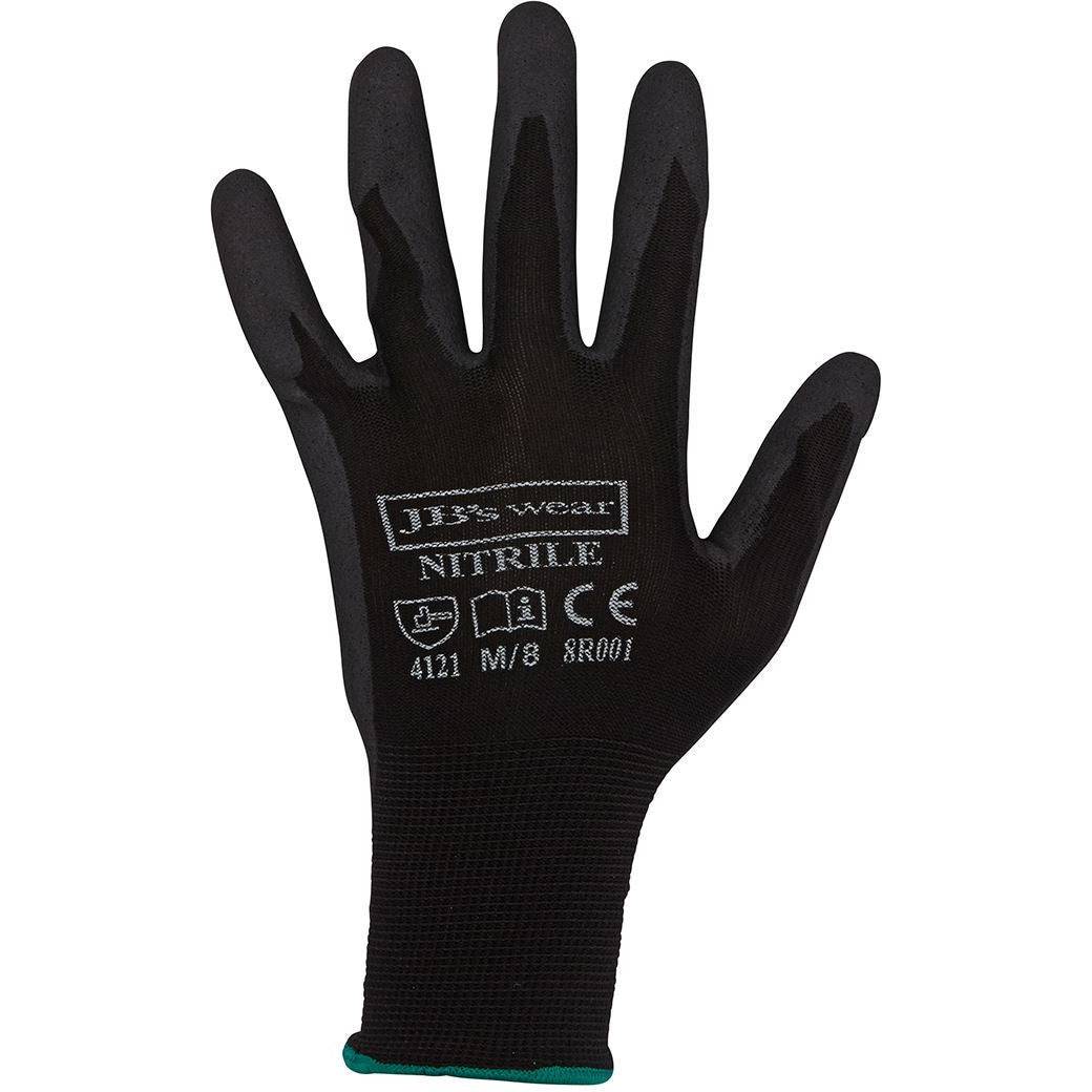 JB's BLACK NITRILE BREATHABLE GLOVE (12 PK) - 8R001