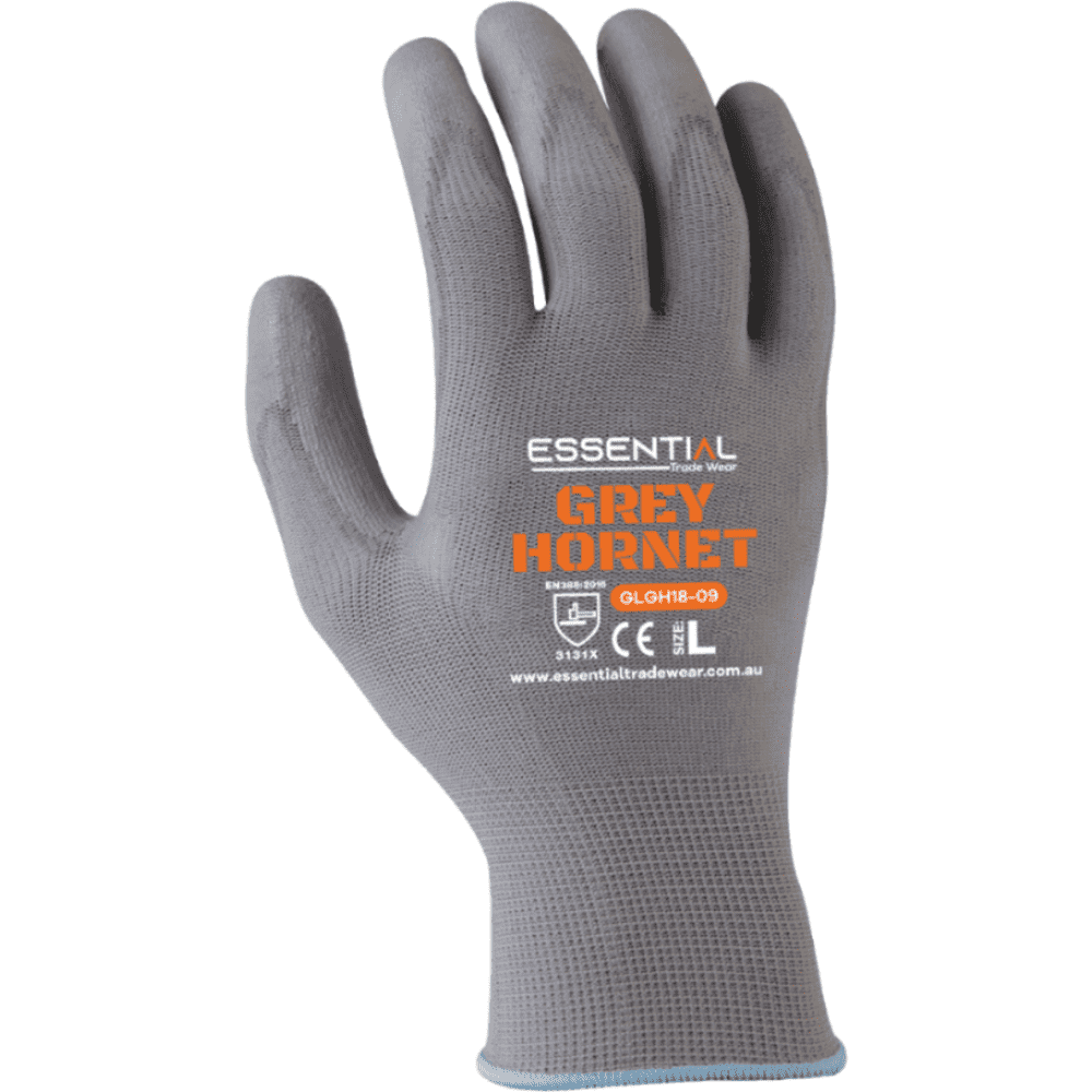 Essential  Grey Hornet PU Gloves - GLGH18
