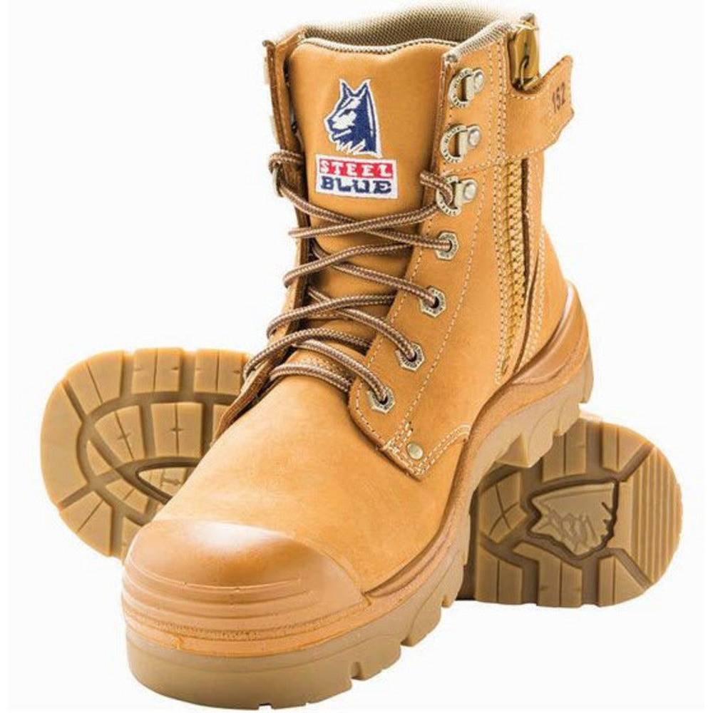 Steel Blue Argyle Lace Up Boot with Zip and Bump Cap - 332152