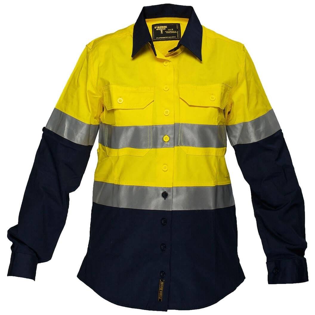 Prime Mover Ladies 155g Shirt L/S D/N - ML808