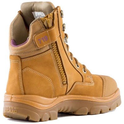 Steel Blue Ladies Souther Cross Zip Steel Toe Bump Cap Boots - 512719
