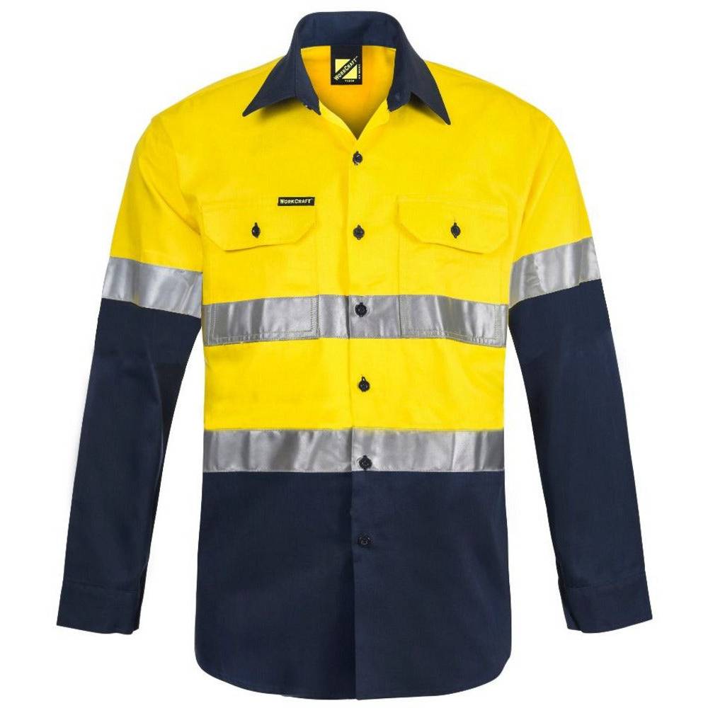 Work Craft Hi Vis Regular Weight LS Cotton Shirt - WS4000